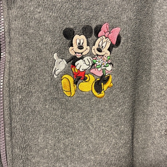 Vintage Disney Mickey Minnie Mouse Fleece Jacket Gray - Picture 4 of 5